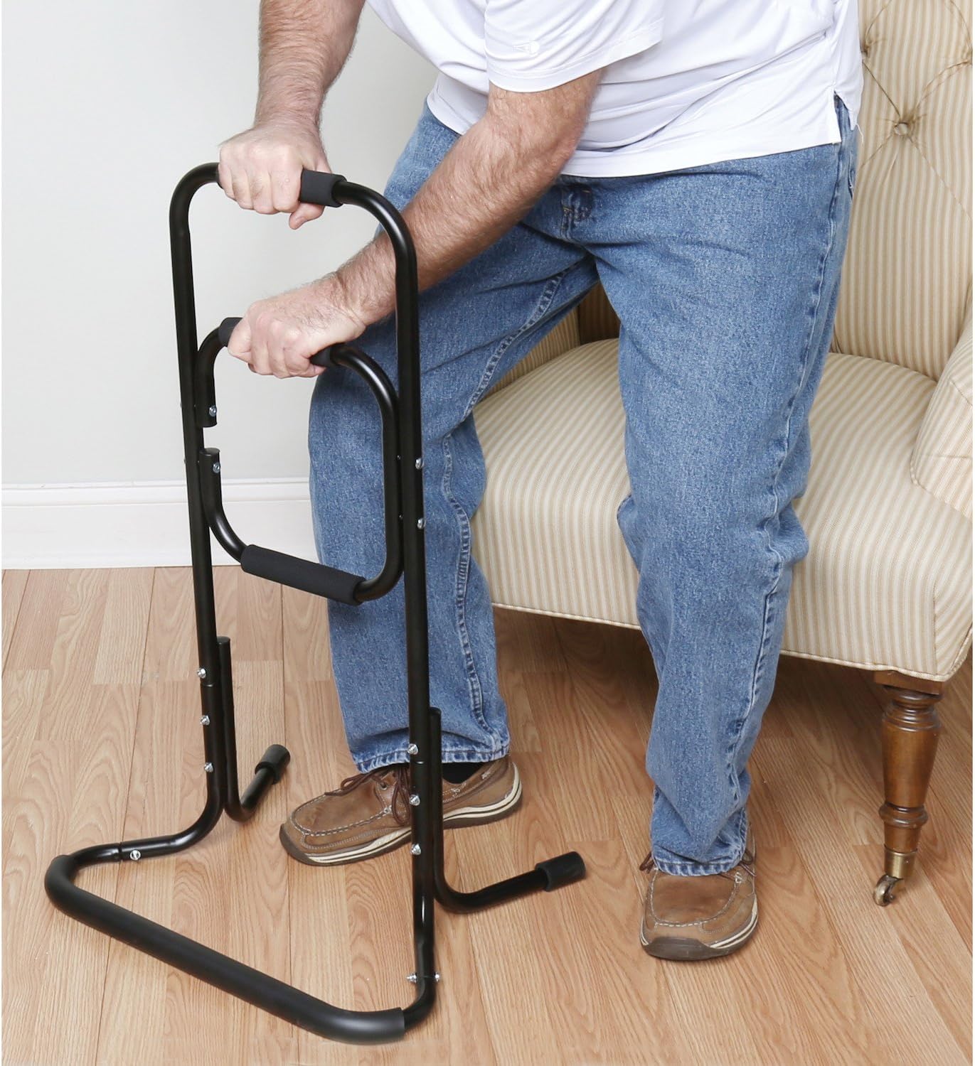 Bandwagon Chair Stand Assist Portable Bar for Elderly, Metal, Black M56360