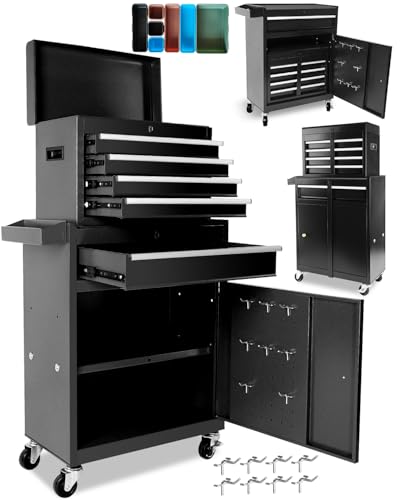 5-Drawer Rolling Tool Chest with Brake Casters, Black E95317