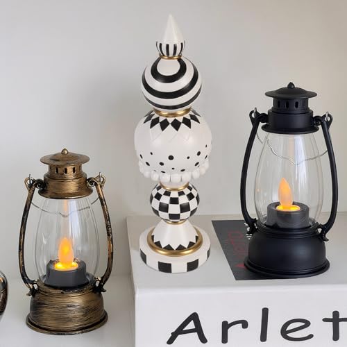 Black and White Checkered Snowman Christmas Decorations Indoor W584