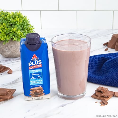 Atkins Creamy Milk Chocolate PLUS Protein Shake, 30g Protein, 12 Count E882
