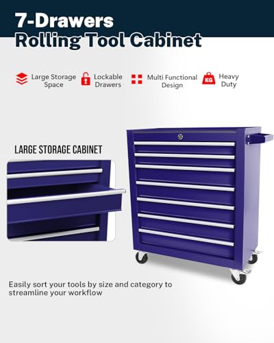 5-Drawer Rolling Tool Chest with Brake Casters, Black E95317