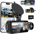 4K Dash Cam Front and Rear Inside 5G WiFi, 64GB Card, Orskey 4K+1080P Dashcam Built-in GPS, 3 Channel Dash Camera for Cars, 3.16" IPS Display, Night Vision, APP Control,24H Parking Mode,Max 256GB