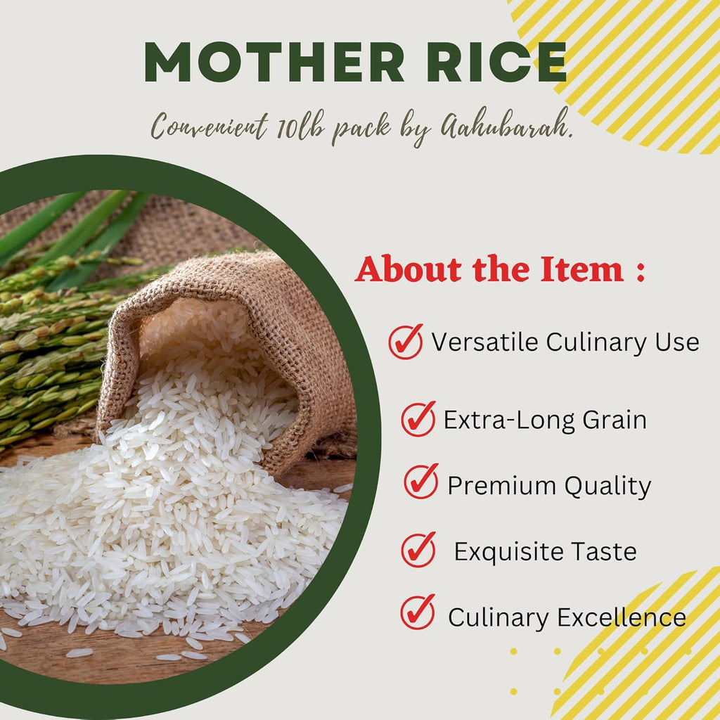 Mother Basmati Sela Rice by Aahubarah Extra-Long Grain 10lb C14337