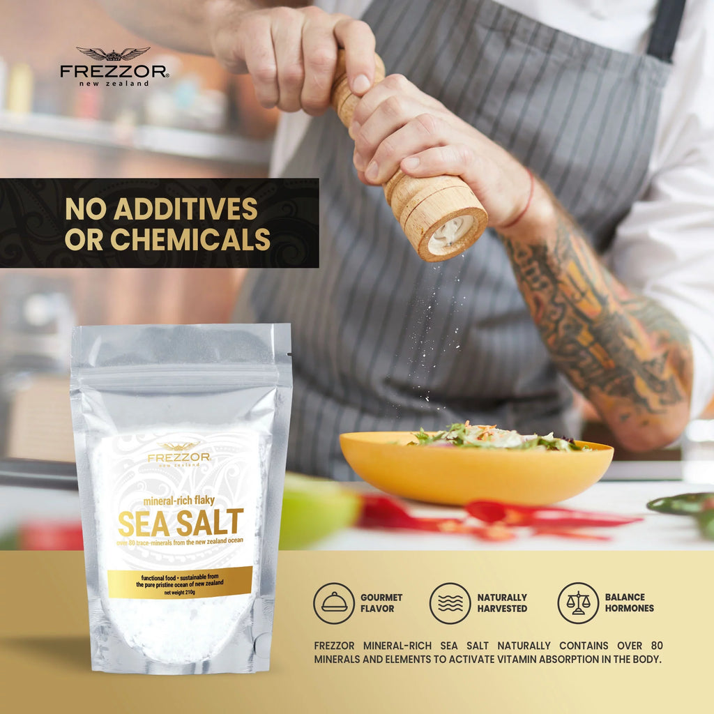 FREZZOR Mineral-Rich Flaky Sea Salt, 84 Minerals, 6-Pack, 44.4 Oz C99094