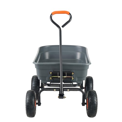 VEVOR 600lbs Poly Garden Cart Dump Wagon with 10in All Terrain Wheels W644