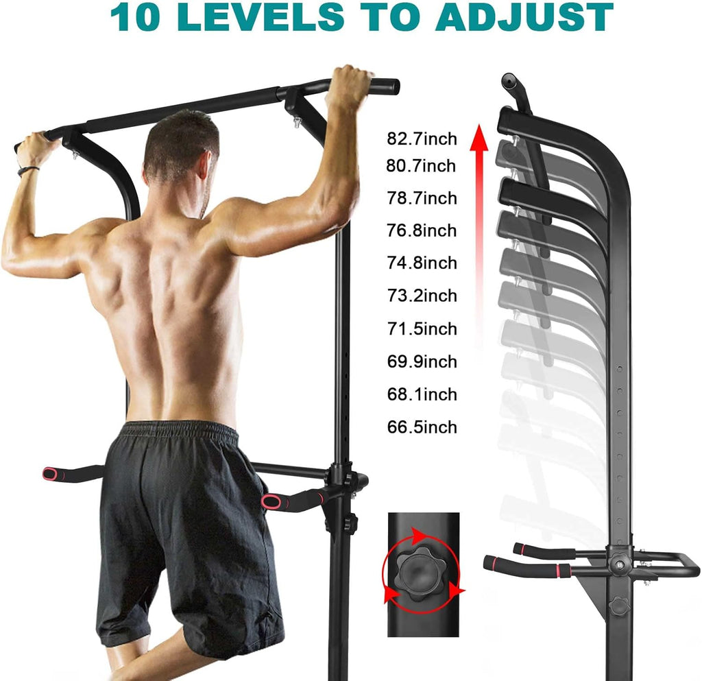 Power Tower Pull Up Bar Station, Free Standing Dip Station for Home Gym Y381201