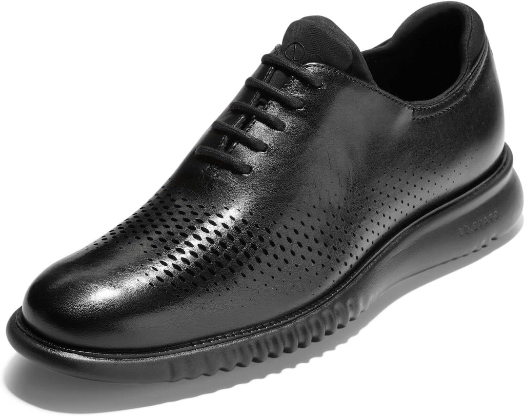 Cole Haan Men's 2.Zerogrand Laser Wingtip Oxford, Black Leather/Black, 11.5
