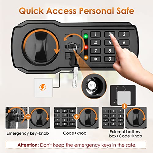 Fireproof Waterproof Home Safe Box with Digital Lock and Removable Shelf T38568