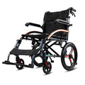 Super-light Magnesium Alloy Self-Propelled Transport Wheelchair with Dual Brake, 18” Seat, 26lbs