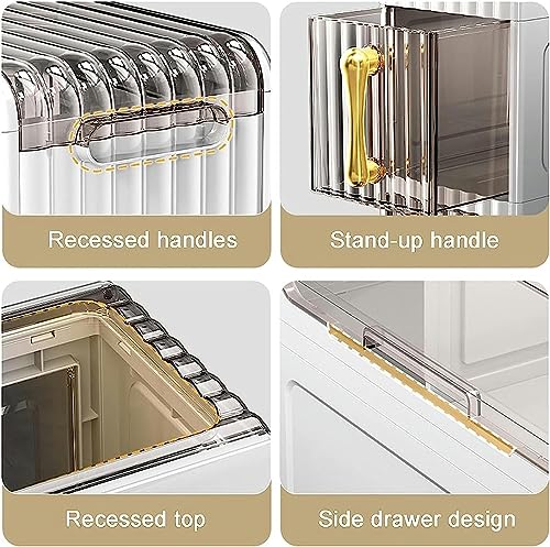 Bathroom Floor Cabinet with Stackable Storage Drawers, Slim Toilet Paper Storage D354