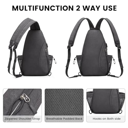 G4Free Sling Bag Canvas Crossbody Backpack with USB Charging Port F320628