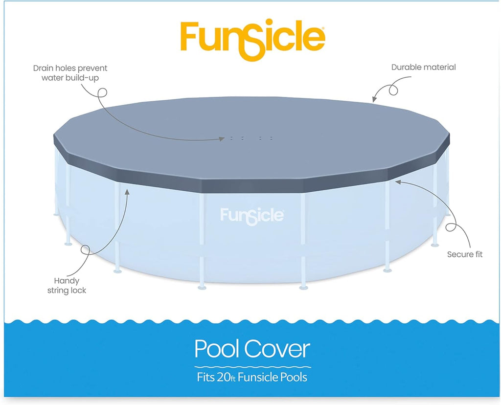 Funsicle Oasis 20' x 48" Round Frame Above Ground Swimming Pool with Debris Cover H629762