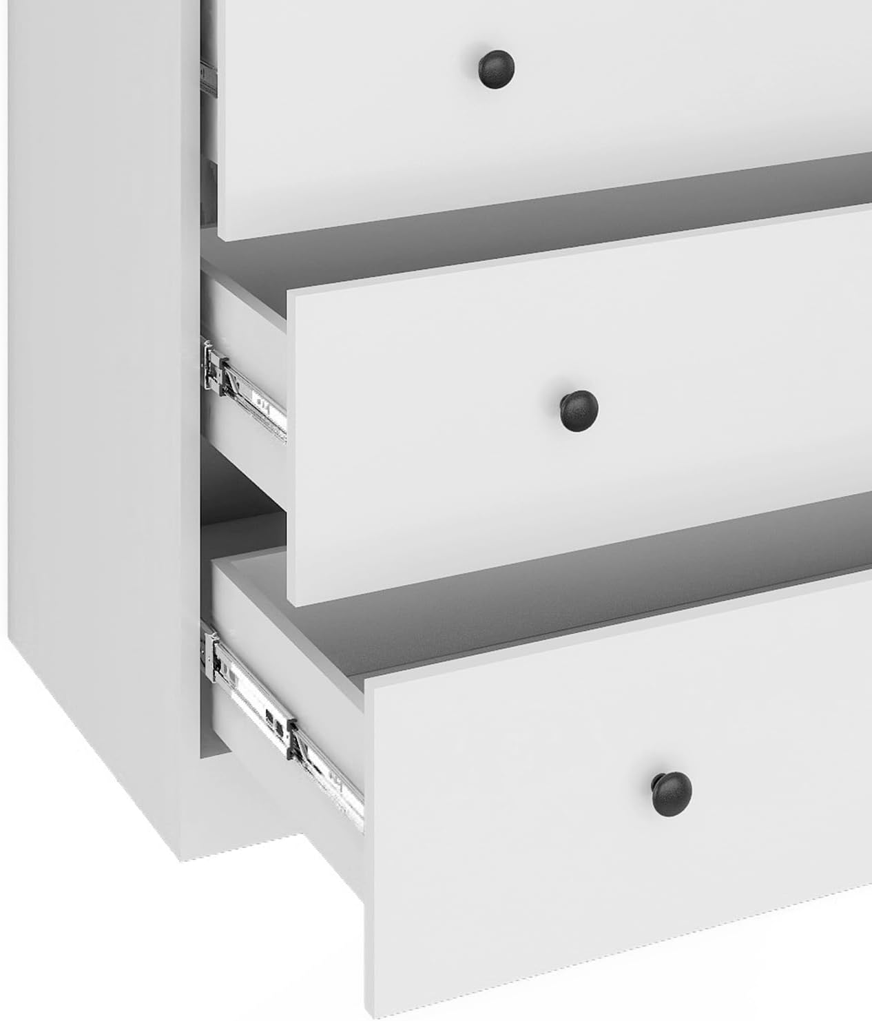 3-Door Armoire Wardrobe Closet with 3 Drawers, White S424