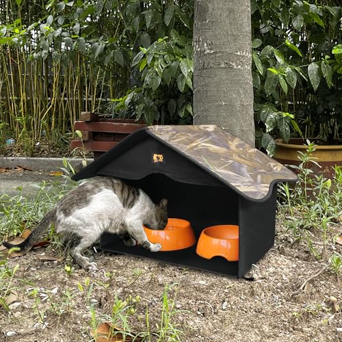 Outdoor Cat House Waterproof Pet Shelter for Feral Cats X13636