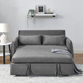 55" Modern Convertible Sofa Bed with Pull Out Bed - Velvet Loveseat Sofa Sleeper Sofa Couch Futon Sofa Bed Couch Chaise Lounge with 2 Detachable Arm Pockets, 2 Pillows for Living Room (Black)