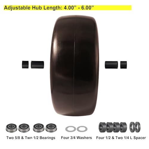 15x6.00-6 Flat Free Tire and Wheel Assembly for Zero Turn Lawn Mower T493