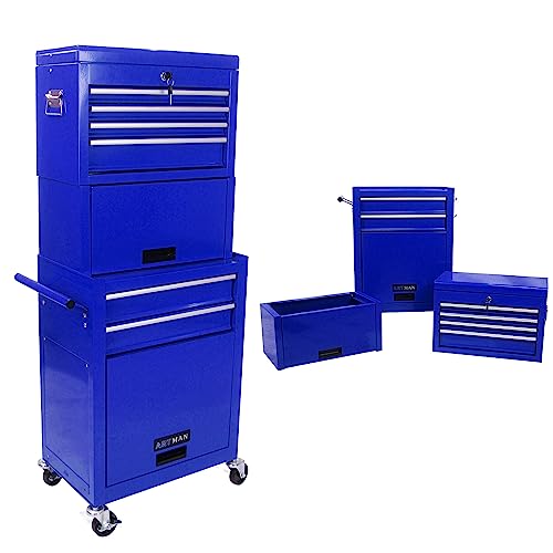 5-Drawer Tool Cart on Wheels, Rolling Tool Chest Storage, Trolley Organizer for Garage, Warehouse, Workshop, Repair Shop (5 Large Drawers-29.3"H-Black)