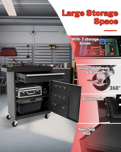5-Drawer Rolling Tool Chest with Brake Casters, Black E95317