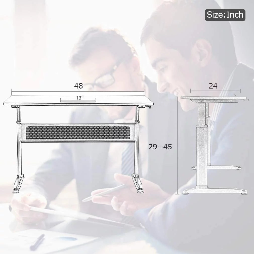 Standing Desk Converter Height Adjustable Sit-Stand Desk for Dual Monitor Home Office Black 48" K856
