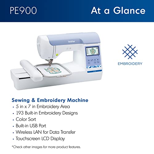 Brother PE900 Embroidery Machine with WLAN, White O60746