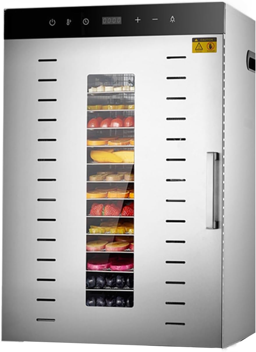 Food Dehydrator Machine, 16 Trays Stainless Steel Dehydrators for Food and Jerky, Adjustable Temperature & Timer, Commercial Dehydrator Machine for Home for Fruit, Meat, Beef, Veggies