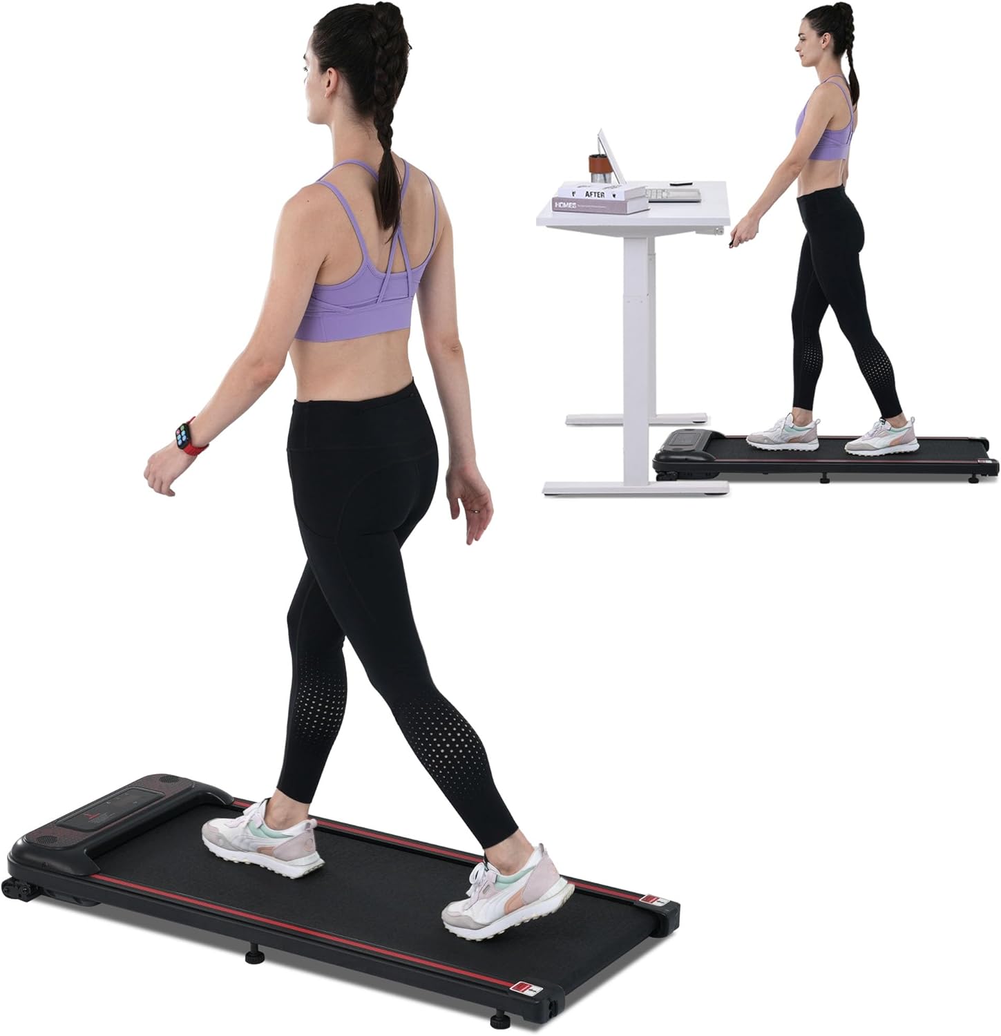 Walking Pad, 2-in-1 2.5HP Treadmill Under Desk Space-Saver for Home & Office, Powerful yet Quiet with Bluetooth Speaker & LED Display, 265lbs Capacity & Remote Control