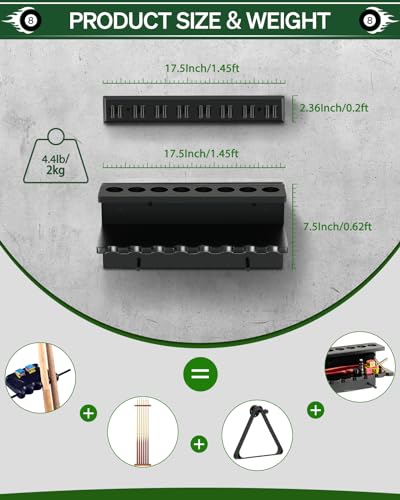 Wall Mount Pool Cue Rack Holder for 6 Sticks C931760