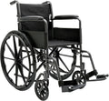 Dynarex DynaRide Series 1 Wheelchair with Fixed Full Arms is Lightweight, Foldable & Comfortable, Weight Capacity of 300 Pounds, Silver, 1 DynaRide Series 1 Wheelchair with Fixed Full Arms