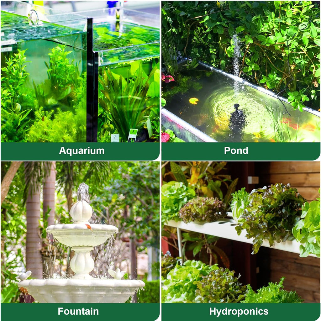 GROWNEER 550GPH Submersible Pump 30W Ultra Quiet Fountain Water Pump with 3 Nozzles V917174