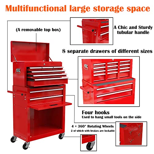 5-Drawer Rolling Tool Cart with Wheels, Black V51953