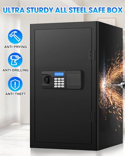 2.6 Cuft Fireproof Home Safe Box with Digital Keypad and Key J202