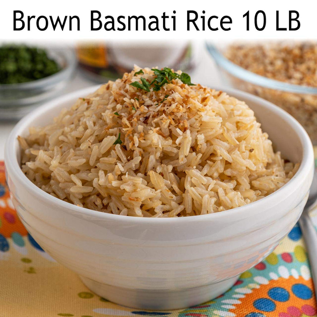 Golden Crown Brown Indian Basmati Rice Extra Long Grain 10 Lb K571467