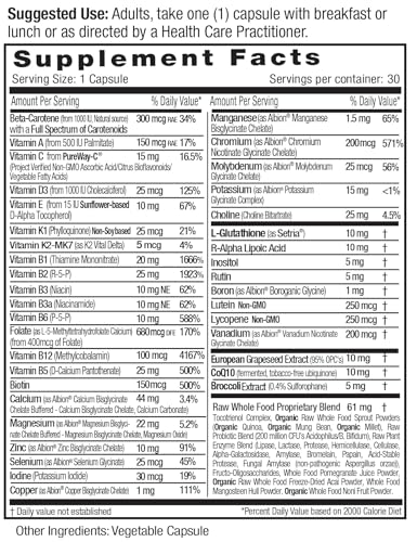 EMERALD LABS Women's 45+ 1-Daily Multivitamin, Gluten-Free, 30 Vegetable Capsules A854079
