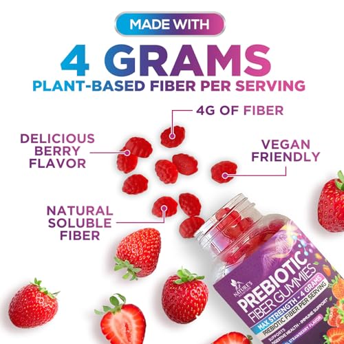 Fiber Gummies for Adults 4g, Prebiotic Supplement, Non-GMO - 120 Count M274684