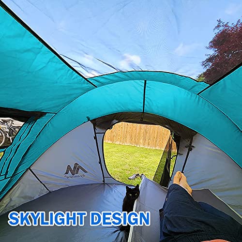 4 Person Pop Up Tent for Camping - AYAMAYA Waterproof Instant Family Tent with Skylight and Removable Rainfly I990