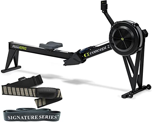 Concept2 RowErg Indoor Rowing Machine with PM5 Monitor | Device Holder, Adjustable Air Resistance, Easy Storage with Garmin HRM-Dual Heart Rate Monitor and Signature Series Resistance Band