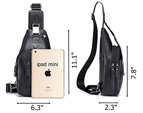 BULLCAPTAIN Genuine Leather Men Sling Crossbody Bag I154030