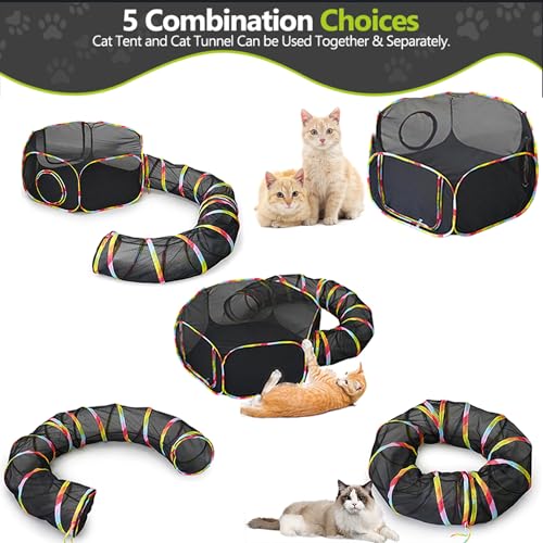 Outdoor Cat Enclosure with Storage Bag, Cat Tunnel Playground for Small Animals D823