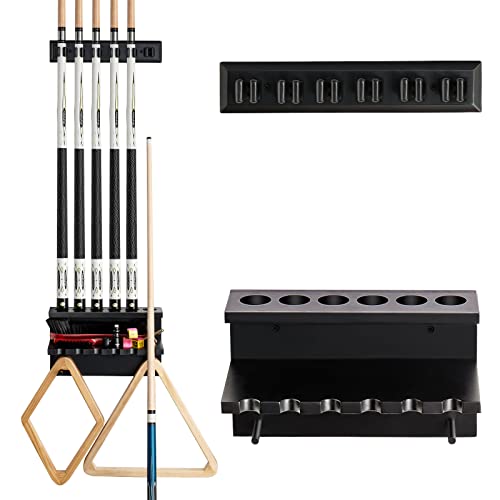 Wall Mount Pool Cue Rack Holder for 6 Sticks C931760