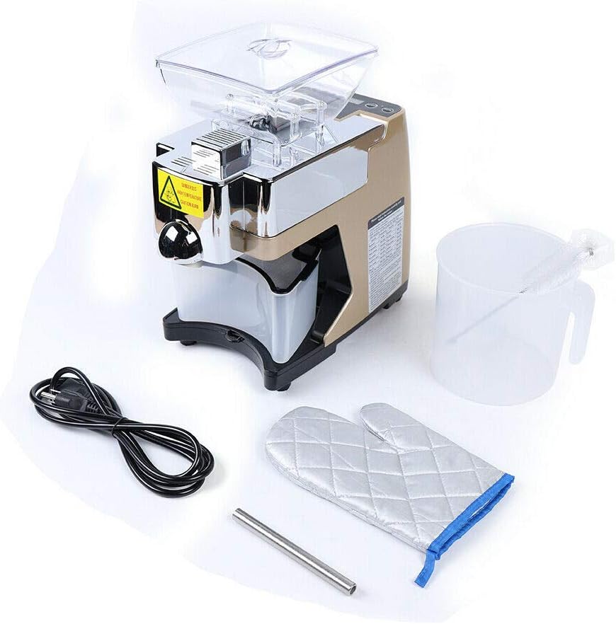 Oil Press Machine 110V 450W Stainless Steel, Hot & Cold Oil Extractor P75478