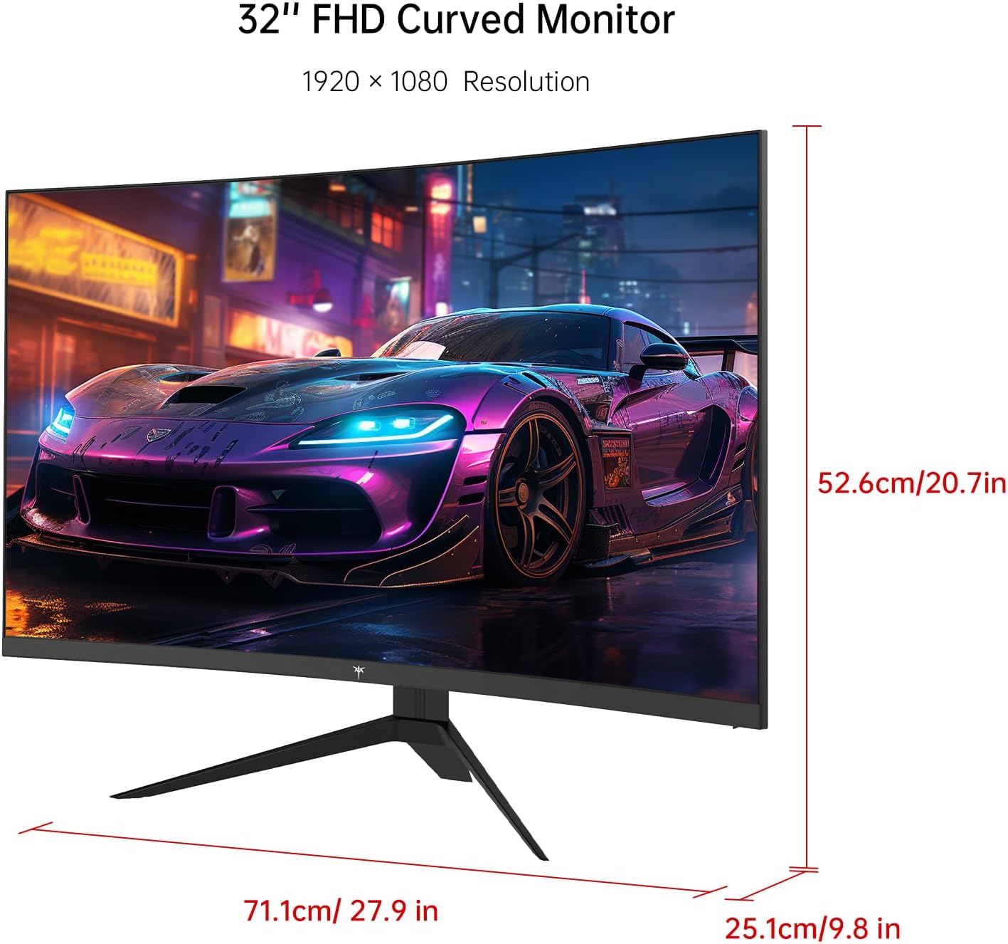 KTC 32 Inch FHD 1080p Curved Gaming Monitor 165Hz 1ms VA HDR10 F6629