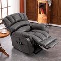 VIVIJASON Tall Man Large Power Lift Recliner Chair with Extended Footrest for Elderly, Overstuffed Wide Electric Lift Chair with Heat & Massage, 2 Remote Controls, Side Pockets & USB Ports, Gray