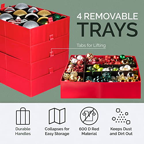 Christmas Ornament Storage Box for 48 Ornaments with 4 Trays Y122302