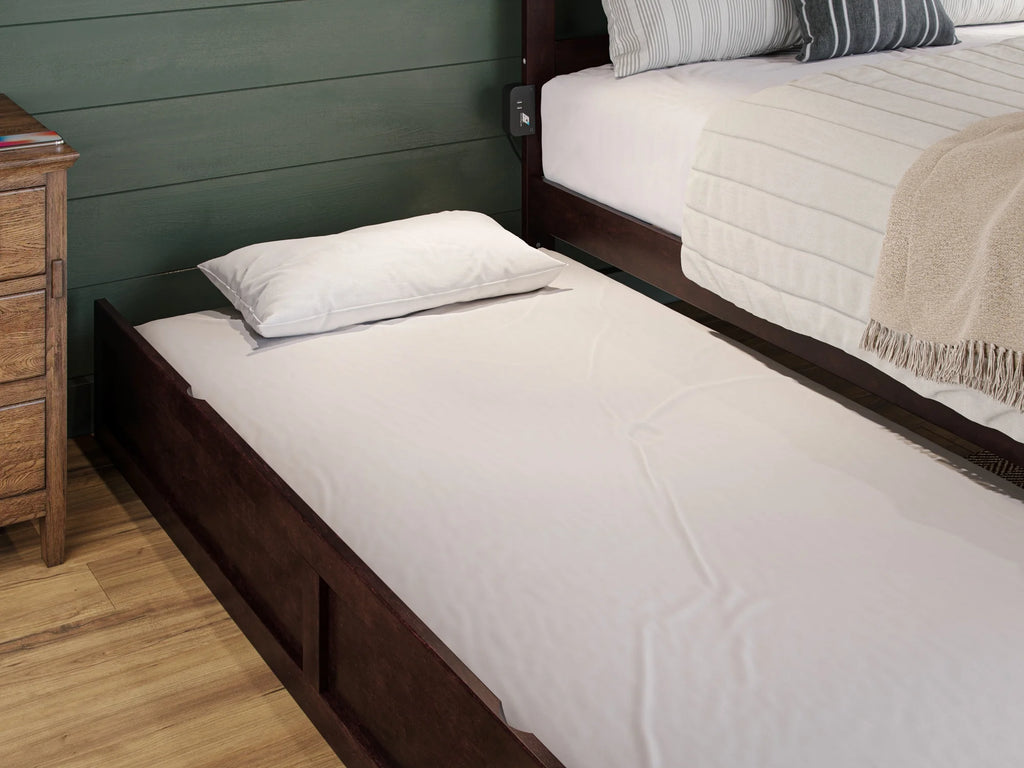 AFI Warren 14" Queen Wood Platform Bed Frame with Trundle, Espresso L43942