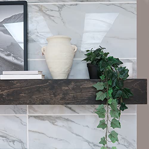 Modern Fireplace Mantel Floating Shelf Hand Crafted Brown 48Lx6Hx8D Z803083