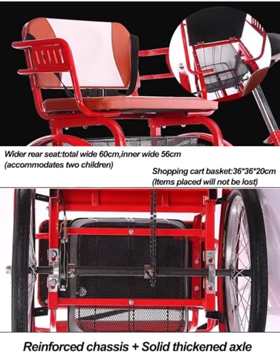 Folding Adult Tricycle with Back Seat, 3-Wheel Cruiser Bike D82805