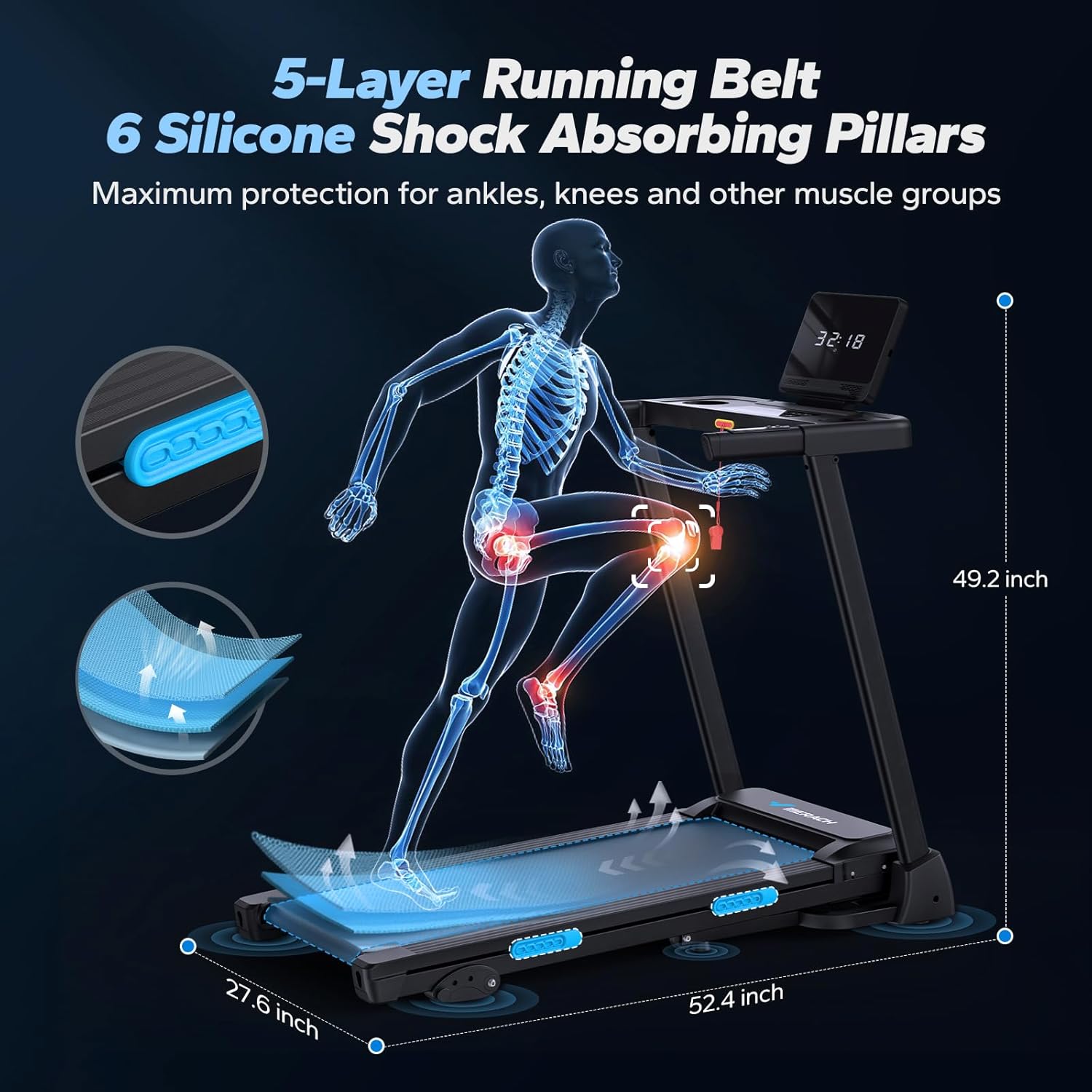 MERACH Foldable 2 in 1 Treadmill with 6% Incline for Home P367