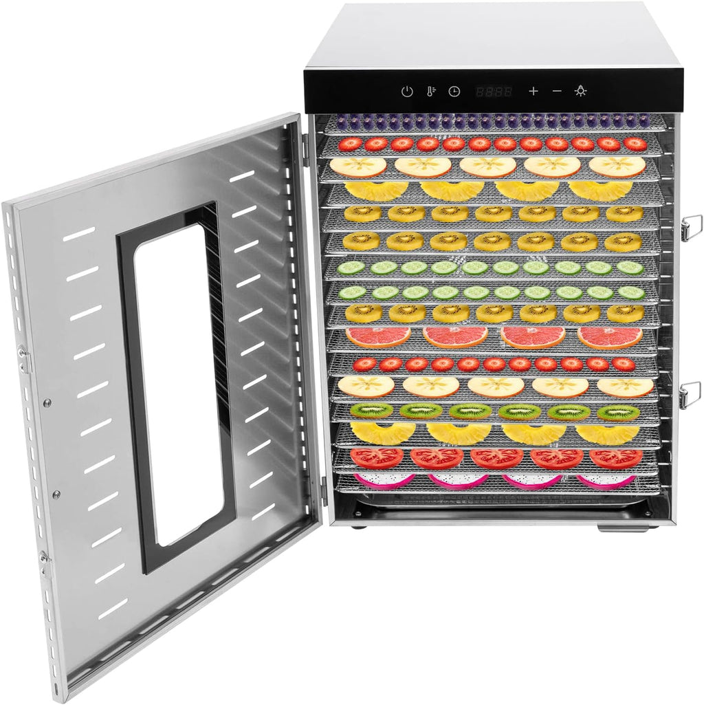 16 Tray Stainless Steel Food Dehydrator with Adjustable Temperature and Timer Q37753