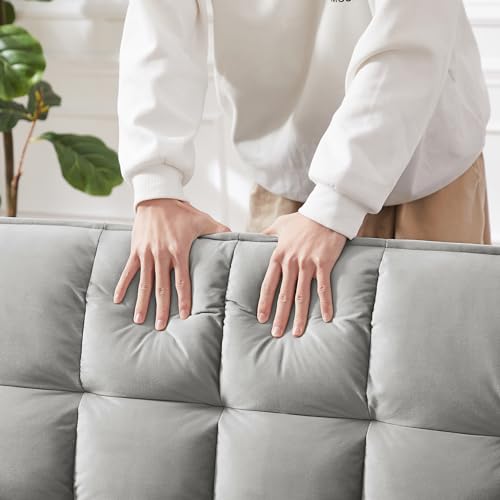 Homtique Pull Out Sleeper Sofa Bed, 55" Tufted Velvet Convertible Loveseat Futon V827