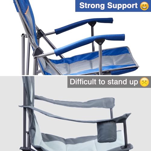 EVER ADVANCED Folding Camping Chair with Padded Armrest and Cup Holder J29990